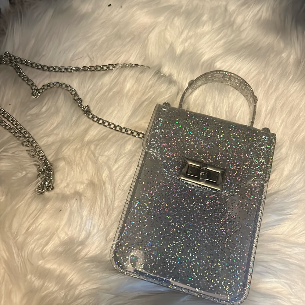 Mini small sliver glitter body cross over!!